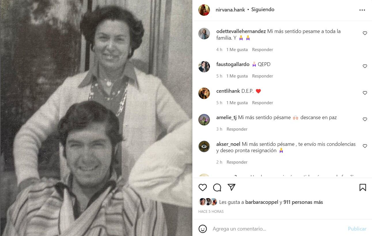 Nirvana Hank comparte conmovedora foto de su abuelita Guadalupe Rhon