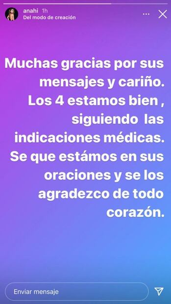 Anahí lanza mensaje tras el positivo de Covid de su esposo Manuel Velasco