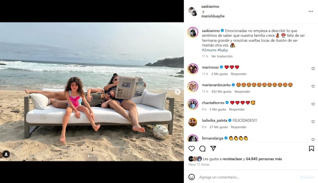El anuncio de embarazo de Saskia Niño de Rivera y Mariel Duayhe / Foto: Instagram