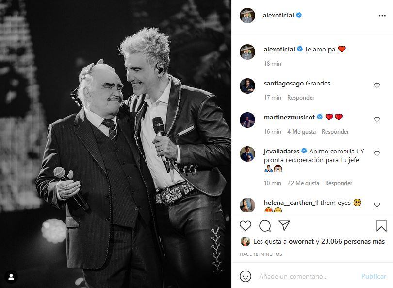 Alejandro Fernández "El Potrillo" publica emotiva foto junto a Vicente Fernández