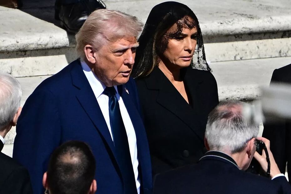 Donald Trump y Melania Trump en el funeral del papa Francisco / Foto: Getty Images