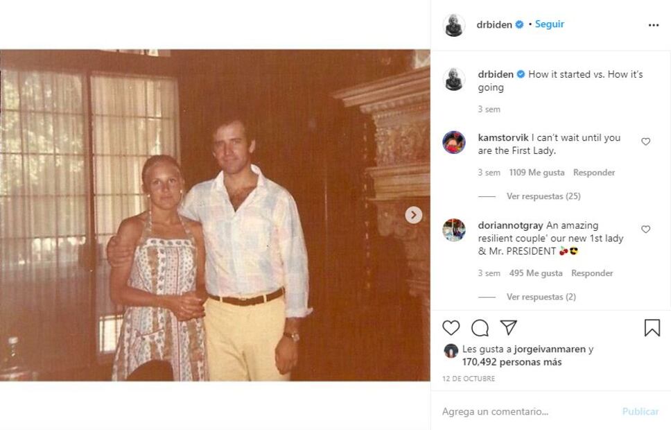 La historia de amor de Joe Biden y Jill Biden