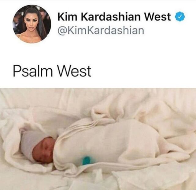 Psalm West, bebé de Kim Kardashian, tiene 14 días de nacido y ya es marca registrada