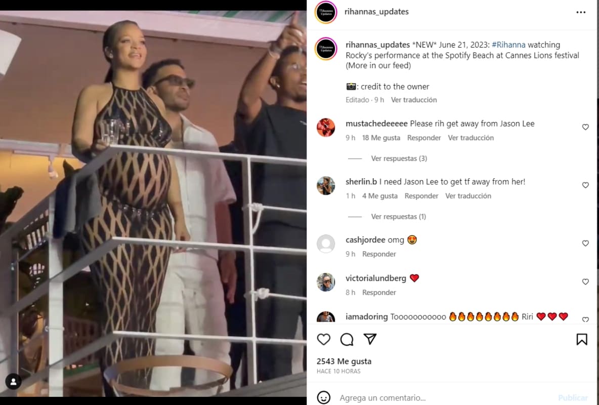 Rihanna en el concierto de su novio ASAP Rocky / Instagram