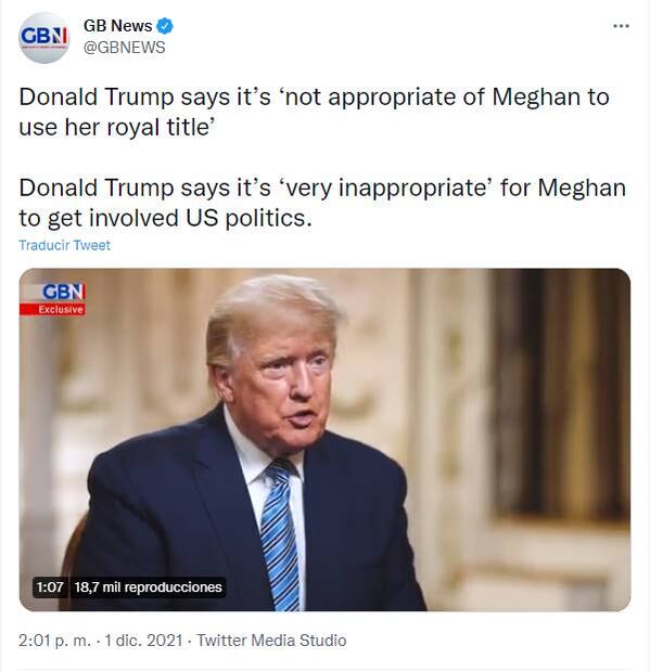 Donald Trump otra vez contra Meghan Markle: "Harry ha sido utilizado horriblemente"