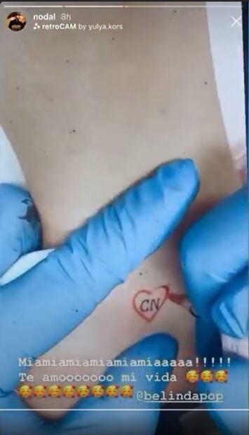 VIDEO: Descubren que Belinda se borró el tatuaje de Christian Nodal