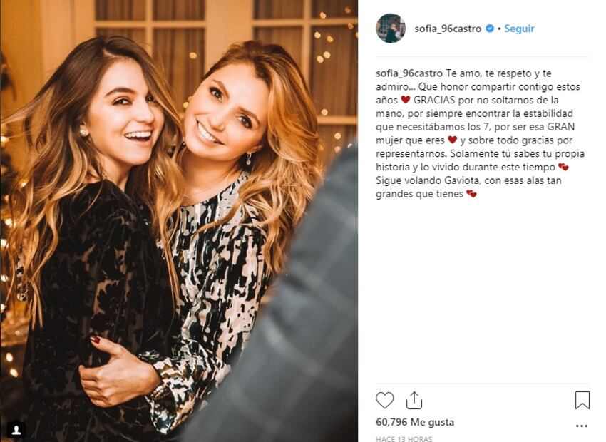 "Sigue volando Gaviota, con esas alas tan grandes que tienes": Sofía Castro dedica mensaje a su mamá Angélica Rivera