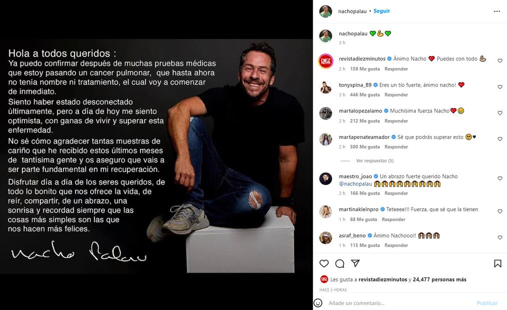 Nacho Palau, expareja de Miguel Bosé, padece cáncer de pulmón 