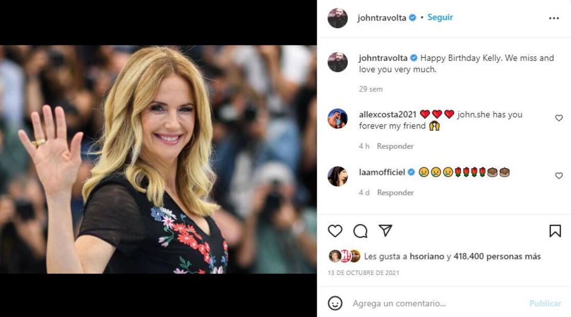 John Travolta rinde un sentido homenaje a su difunta esposa Kelly Preston