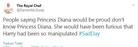 "La princesa Diana estaría furiosa", asegura ex empleado del palacio tras el escándalo de Harry y Meghan 