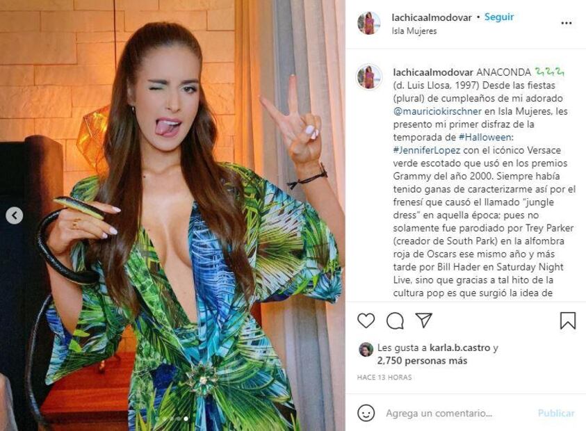 La esposa de Andrés Roemer se disfraza de Jennifer Lopez