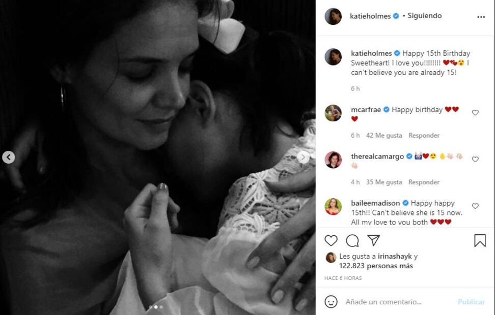 La conmovedora felicitación de Katie Holmes a Suri Cruise por sus 15 años