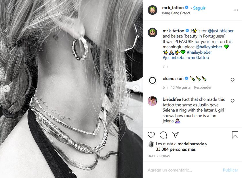 Hailey Baldwin se tatúa por amor: lleva a Justin Bieber en su dedo anular 