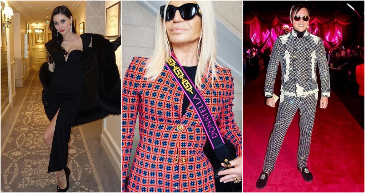 Stephen y Deborah Hung con Donatella Versace en su cumpleaños; el empresario es también su asesor