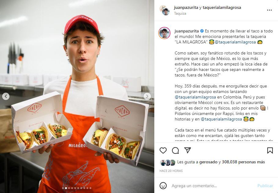Critican a Juanpa Zurita por vender tacos a 45 pesos
