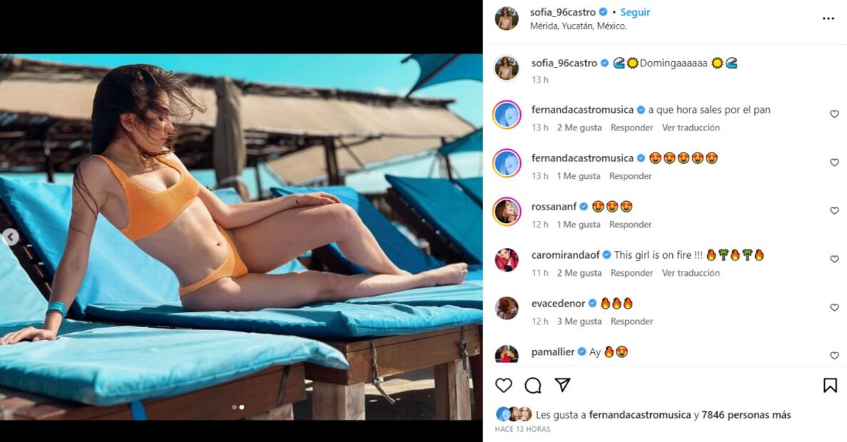 Sofía Castro luce bikini efecto toalla / Instagram