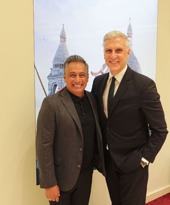 Fernando Platas y Nino Aloisi en la celebración de OMEGA para Osmar Olvera y Gaby Agundez, atletas mexicanos en París 2024 / Foto: Arturo Quintero