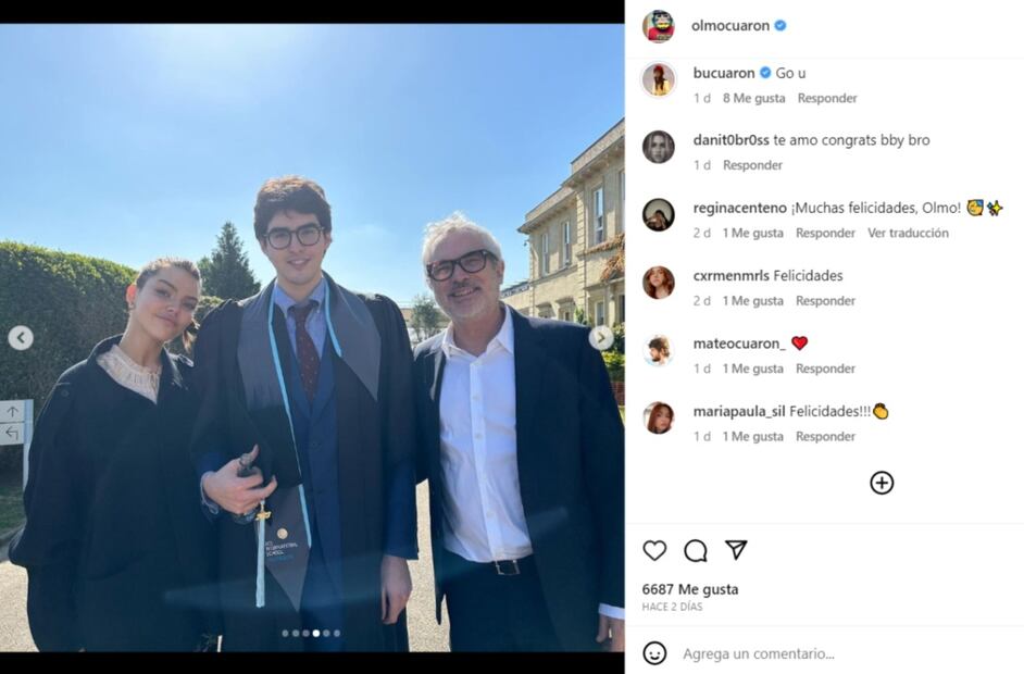 El director Alfonso Cuarón junto a sus hijos Tess Bu y Olmo / Instagram