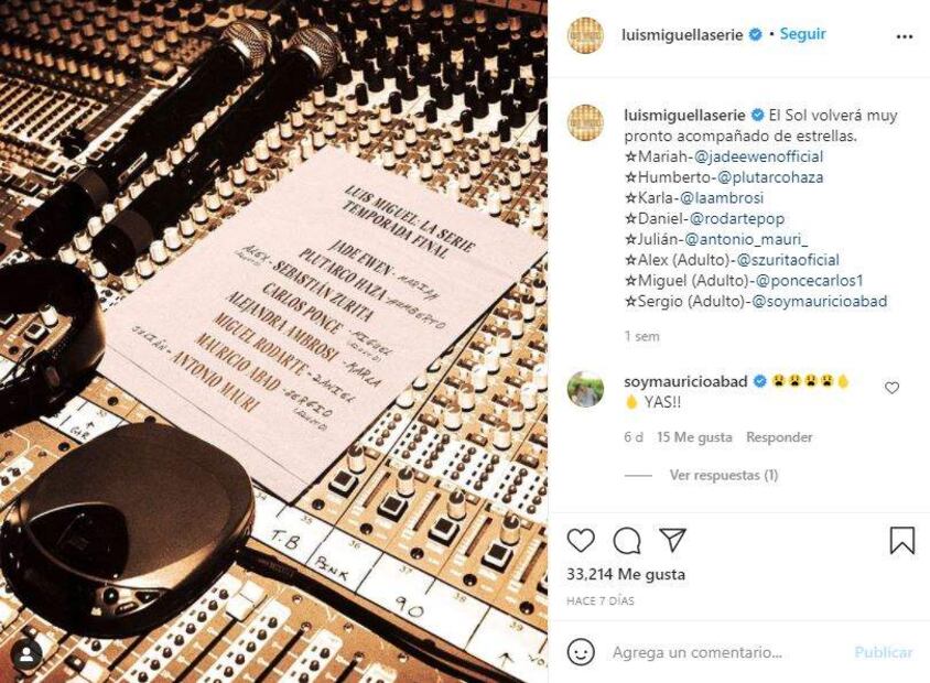 Carlos Ponce alimenta los rumores sobre su participación en Luis Miguel: La Serie
