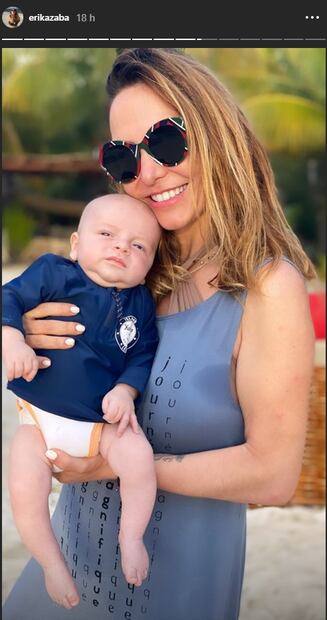 Las primeras vacaciones de Érika Zaba con su bebé Emiliano y su esposo Francisco Oliveros en la playa 