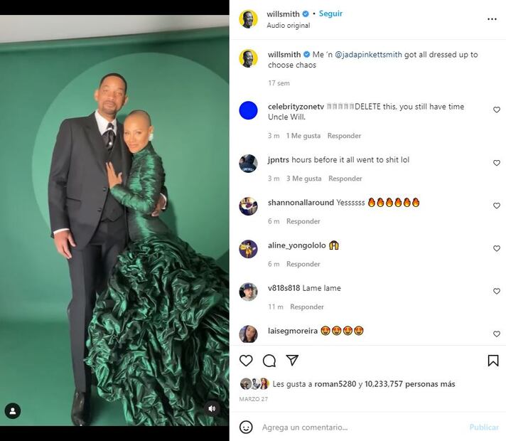 Will Smith habla por primera vez de la cachetada que le dio a Chris Rock