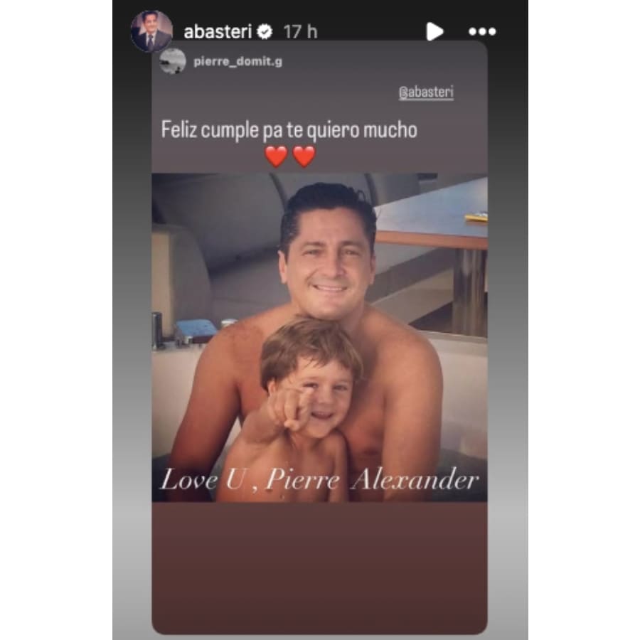 Alejandro Basteri con su hijo Pierre Alexander / Foto: Instagram