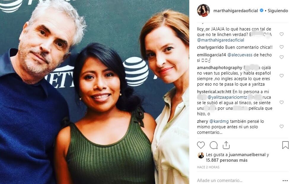 Así reaccionaron contra Martha Higareda; al parecer participó en un chat contra Yalitza