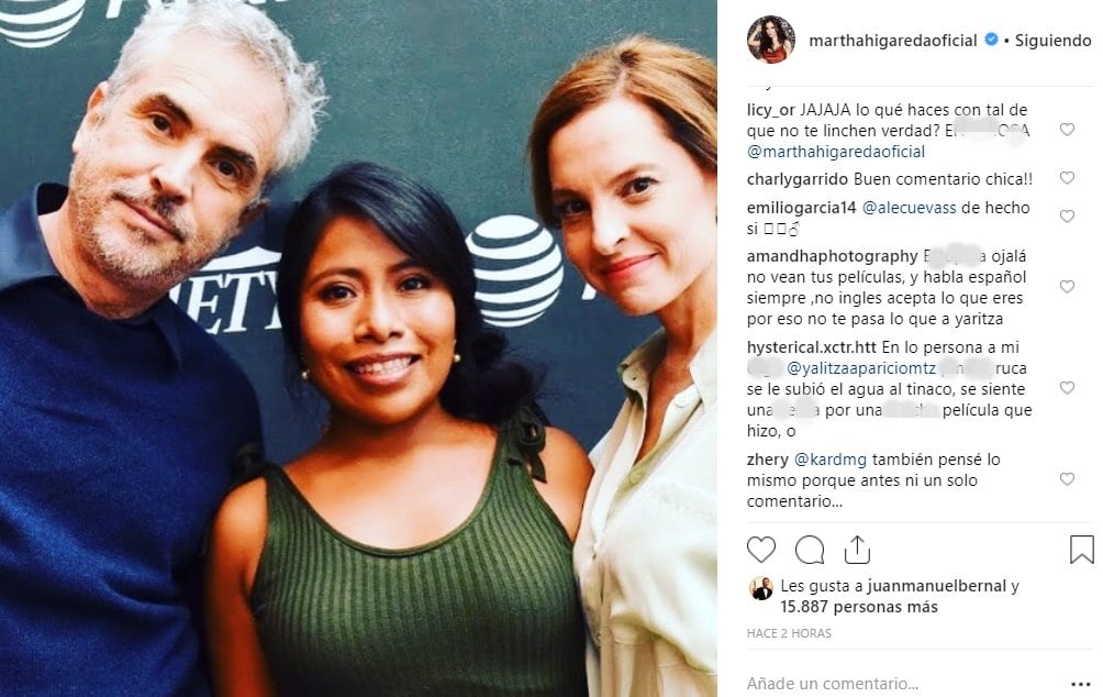 Así reaccionaron contra Martha Higareda; al parecer participó en un chat contra Yalitza
