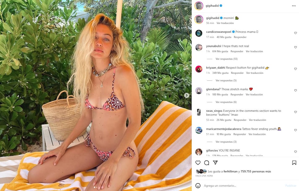 Gigi Hadid, guapísima en verano / Instagram