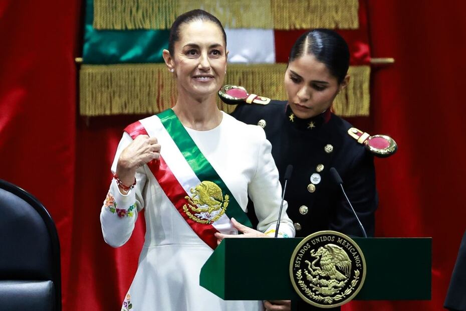 Claudia Sheinbaum portando la banda presidencial / Foto: Getty Images