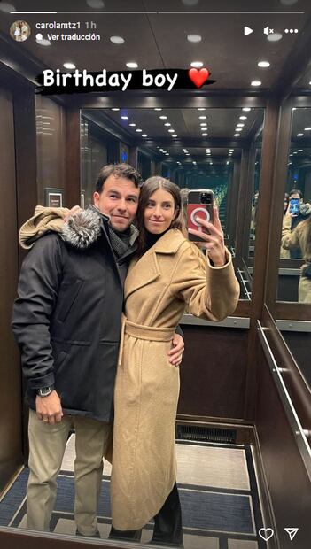 Carola Martínez y Checo Pérez/Instagram.