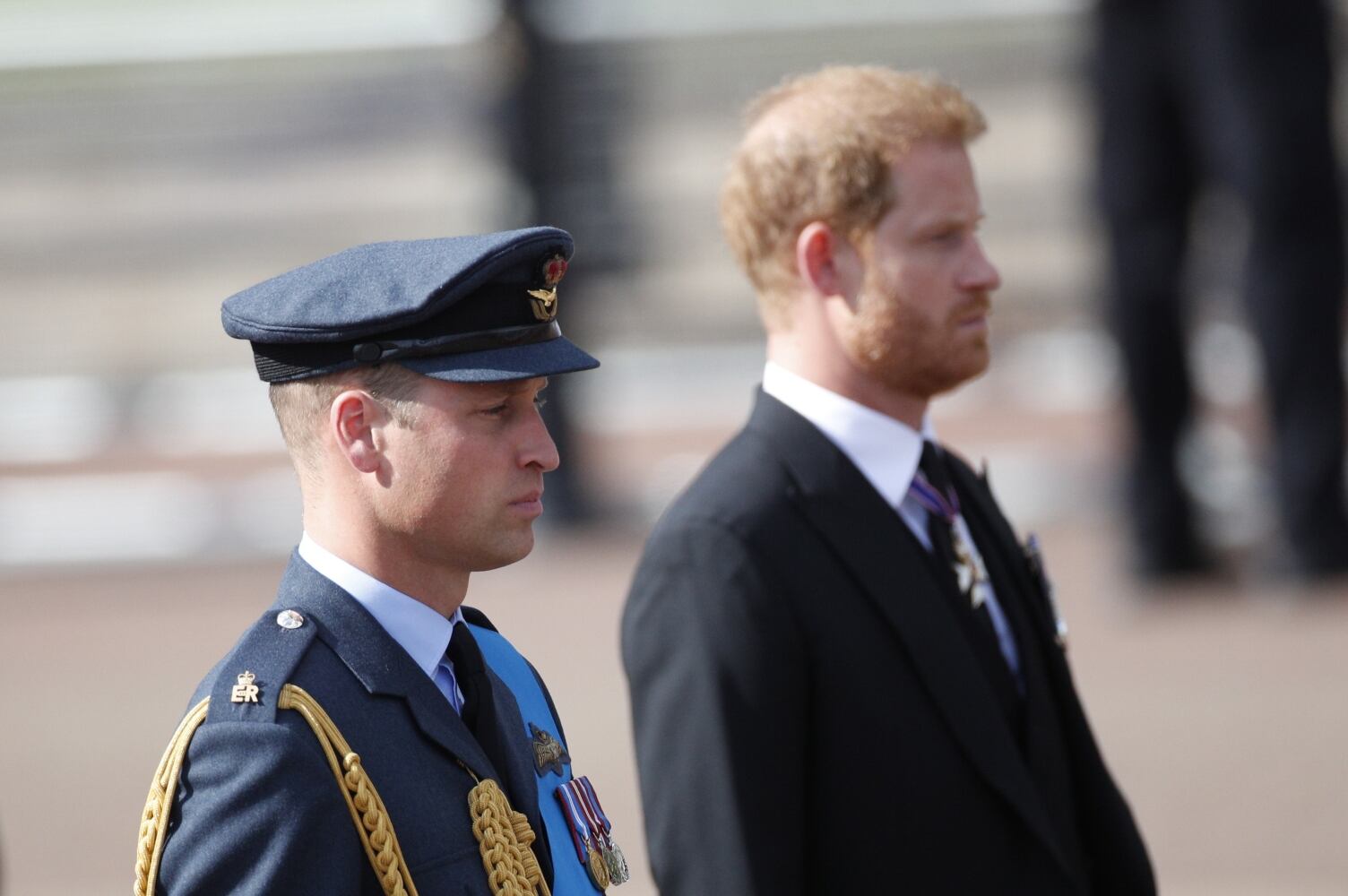 Meghan Markle y Kate Middleton juntas en la llegada de los restos de Isabel II a Westminster