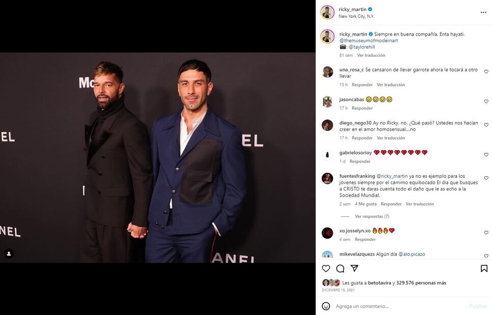 Ricky Martin y Jwan Josef cuando eran pareja / Instagram
