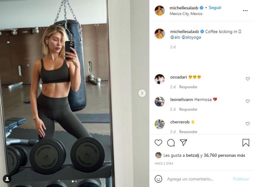 Michelle Salas impacta en leggins y crop top
