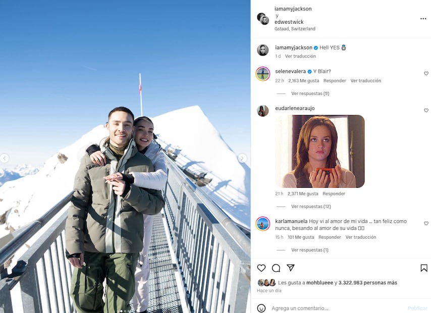 Ed Westwick y Amy Jackson/Instagram