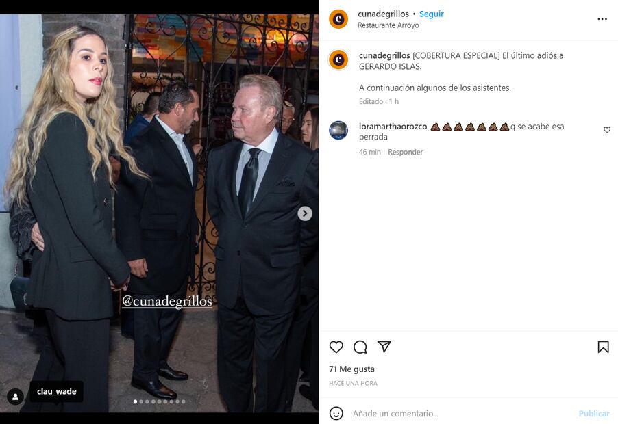 Claudia Wade y Alejandro Basteri entre los asistentes al homenaje y despedida de Gerardo Islas