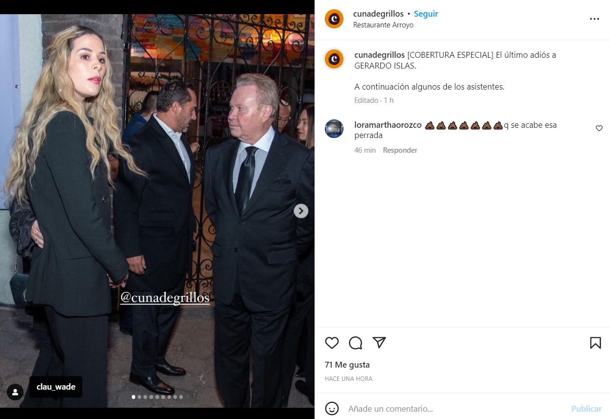 Claudia Wade y Alejandro Basteri entre los asistentes al homenaje y despedida de Gerardo Islas