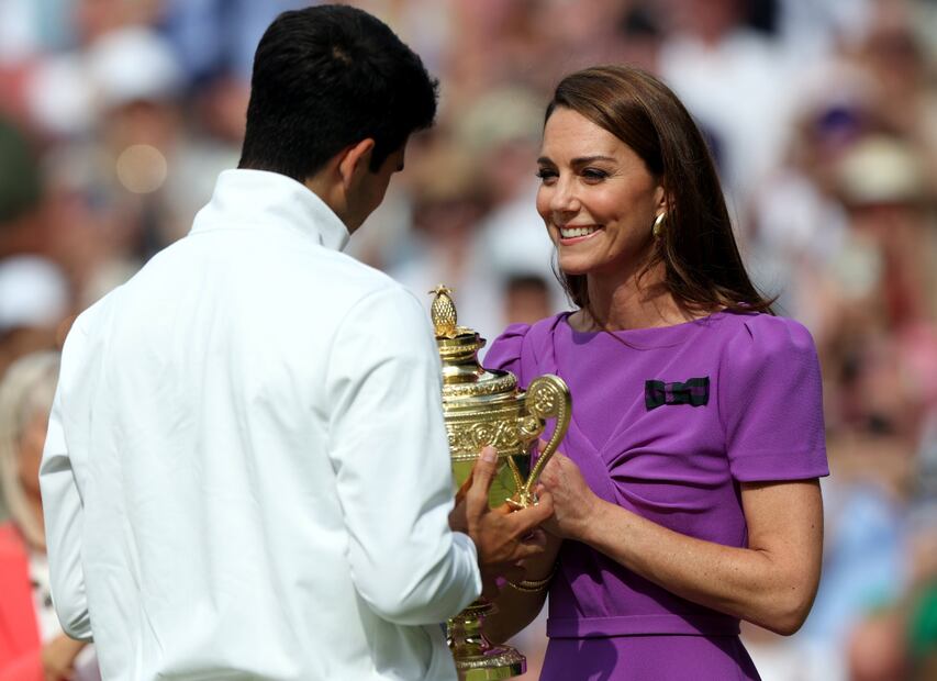 Kate Middleton asistió a Wimbledon y entregó el trofeo a Carlos Alcaraz / Foto: EFE