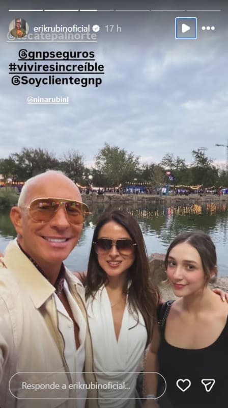 Erik Rubín, su novia y su hija Nina Rubín / Foto: Instagram
