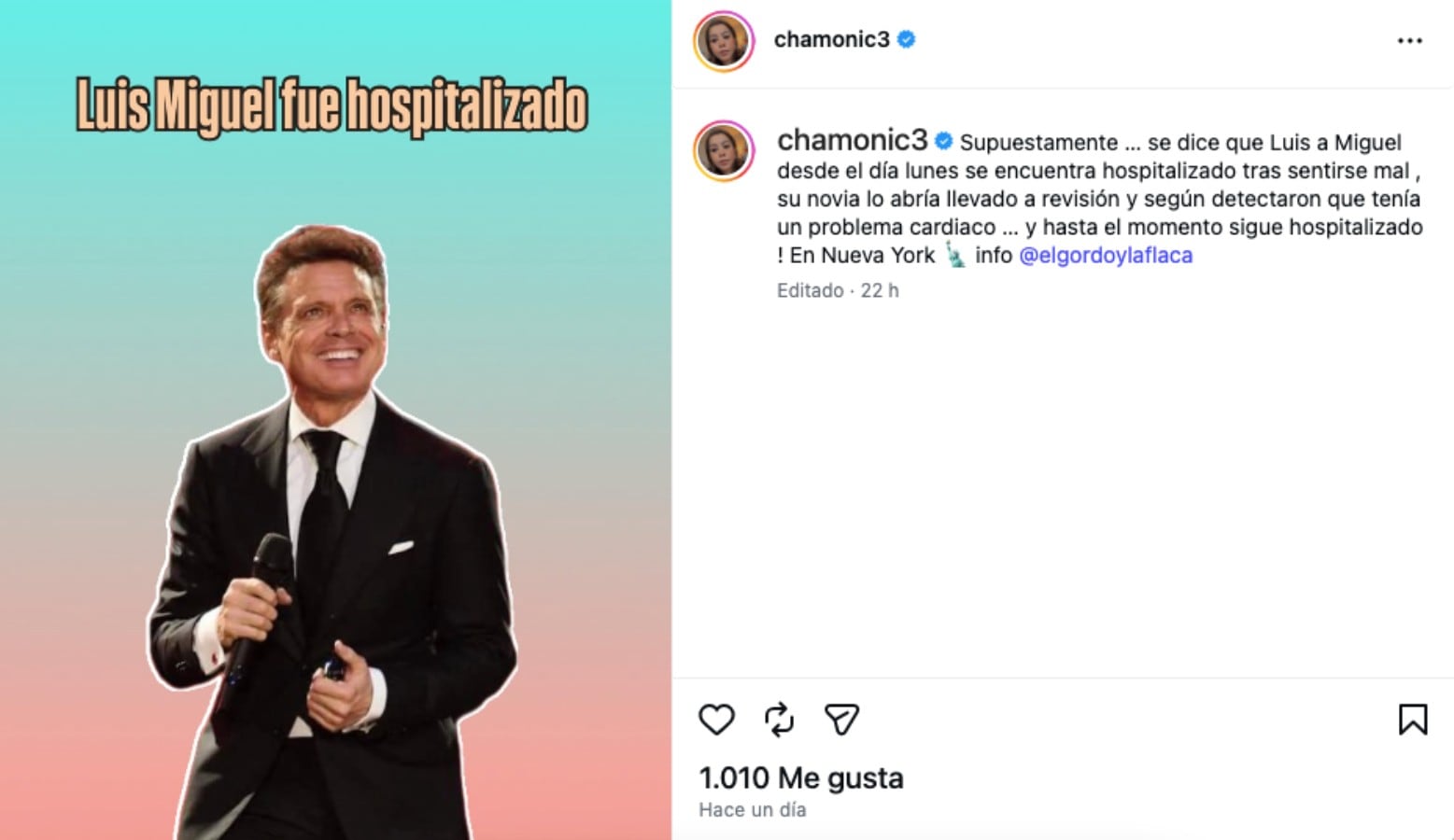 ¿Luis Miguel está hospitalizado? / Foto: Captura de pantalla