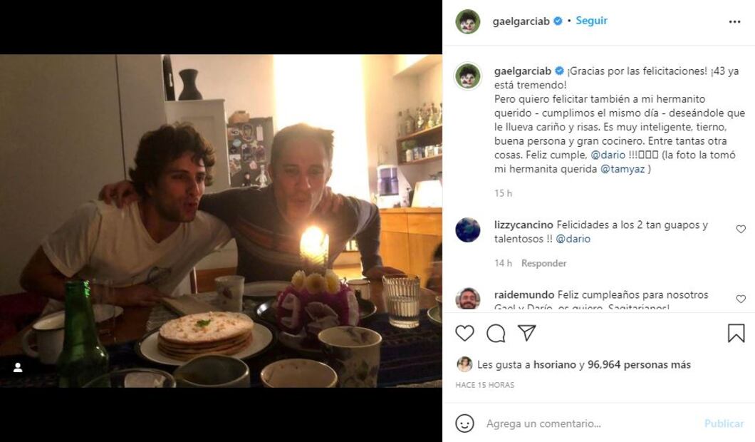Gael García Bernal y Darío Yazbek celebran juntos su cumpleaños
