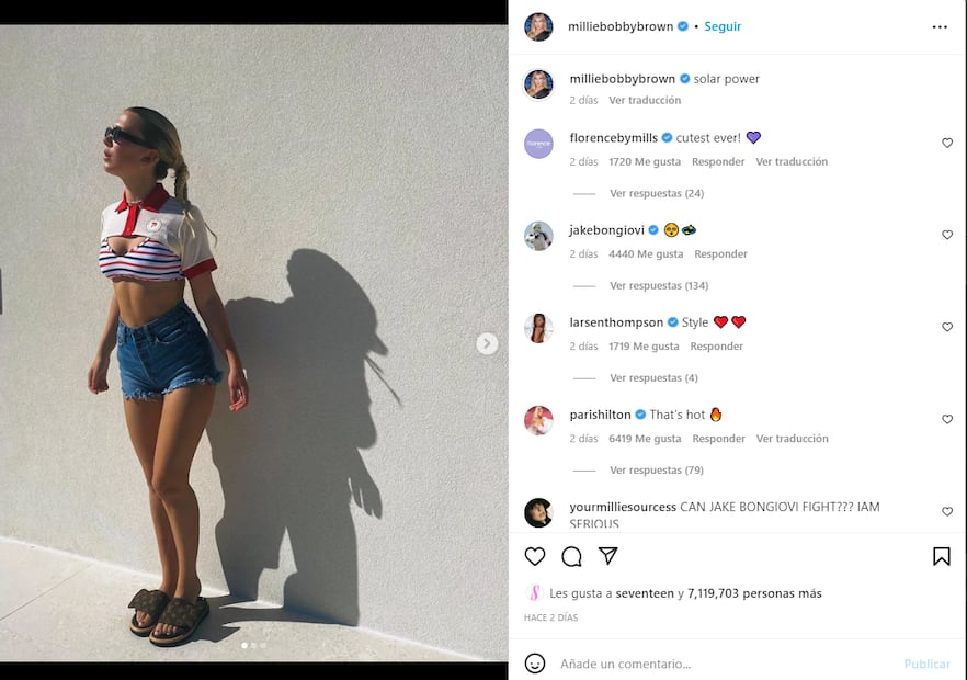 Millie Bobby Brown presume su tonificada figura en bikini 