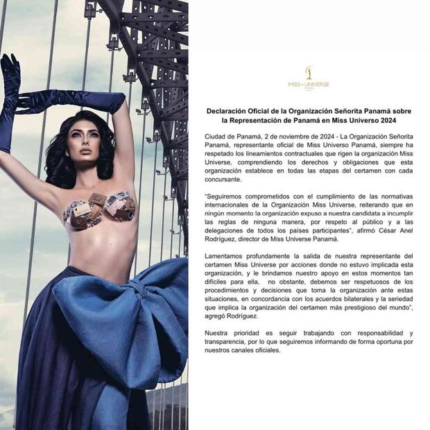 Comunicado de Miss Universe Panamá / Foto: Instagram