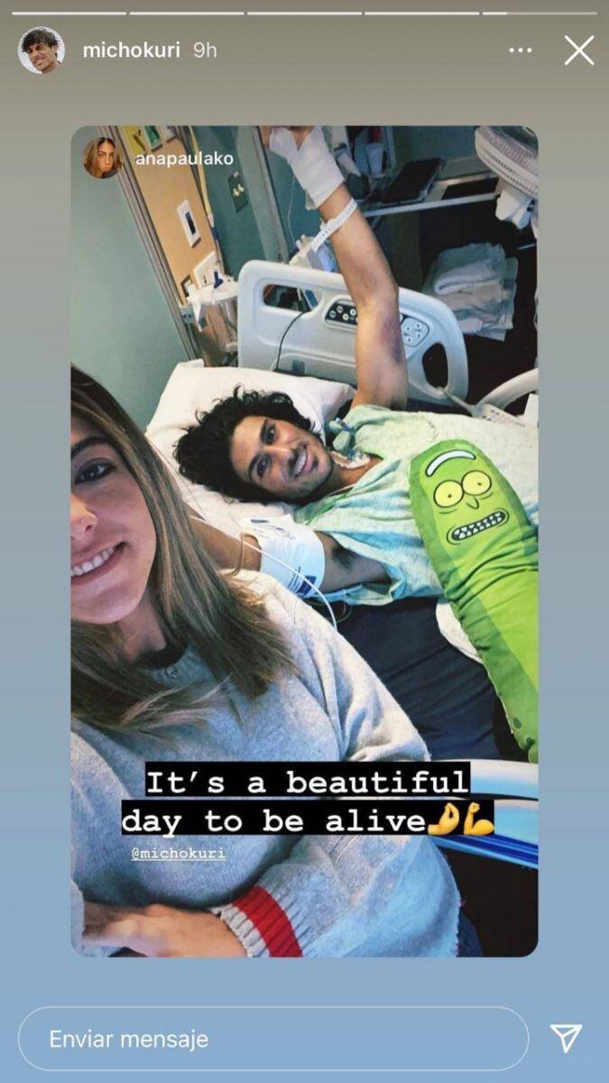 “Un buen día para estar vivo”: Micho Kuri recibe visita de su hermana en el hospital