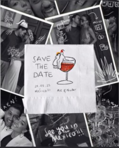 El 'Save the Date' de la boda de Ale Capetillo y Nader Shoueiry / Foto: Instagram