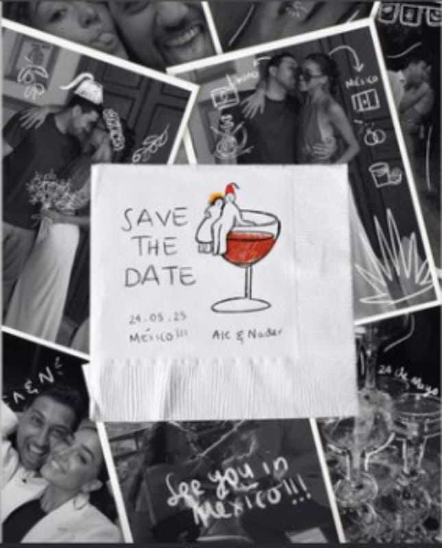 El 'Save the Date' de la boda de Ale Capetillo y Nader Shoueiry / Foto: Instagram
