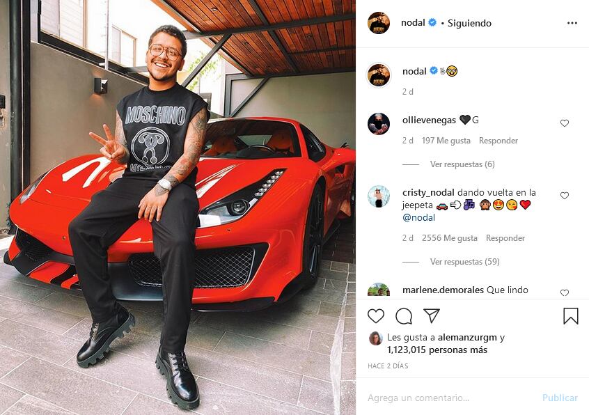 Nodal confirma que su Ferrari estuvo involucrado en accidente