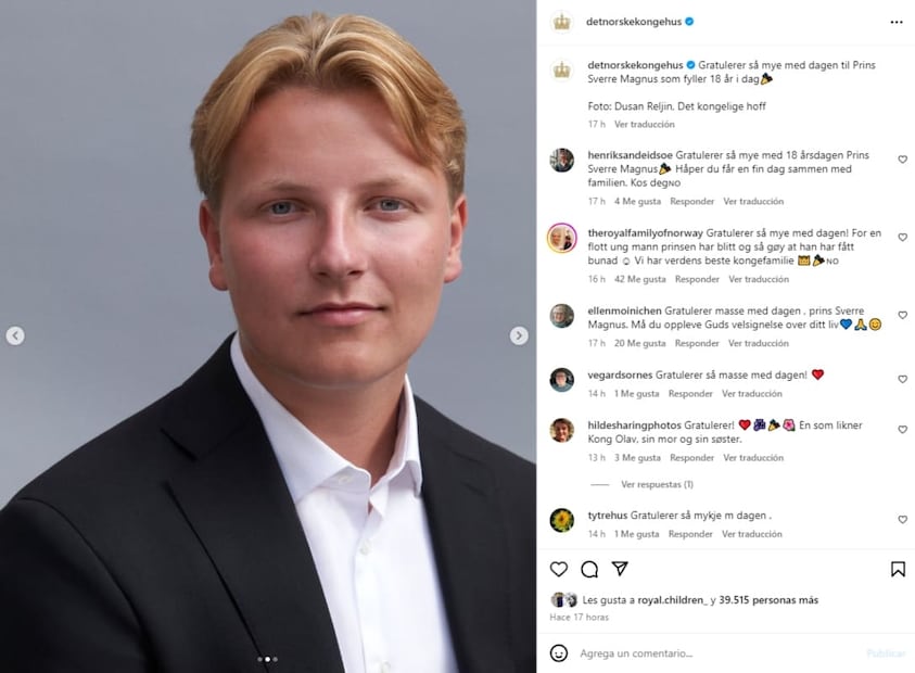 Sverre Magnus de Noruega celebra su cumpleaños 18 / Instagram: @detnorskekongehus