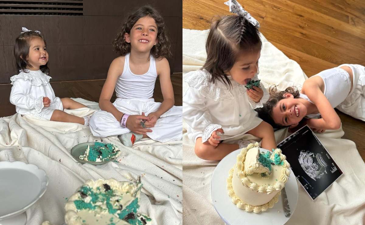 Pía y Valentina junto al ultrasonido de su hermanito / Foto: Instagram @mlopezsanmartin_
