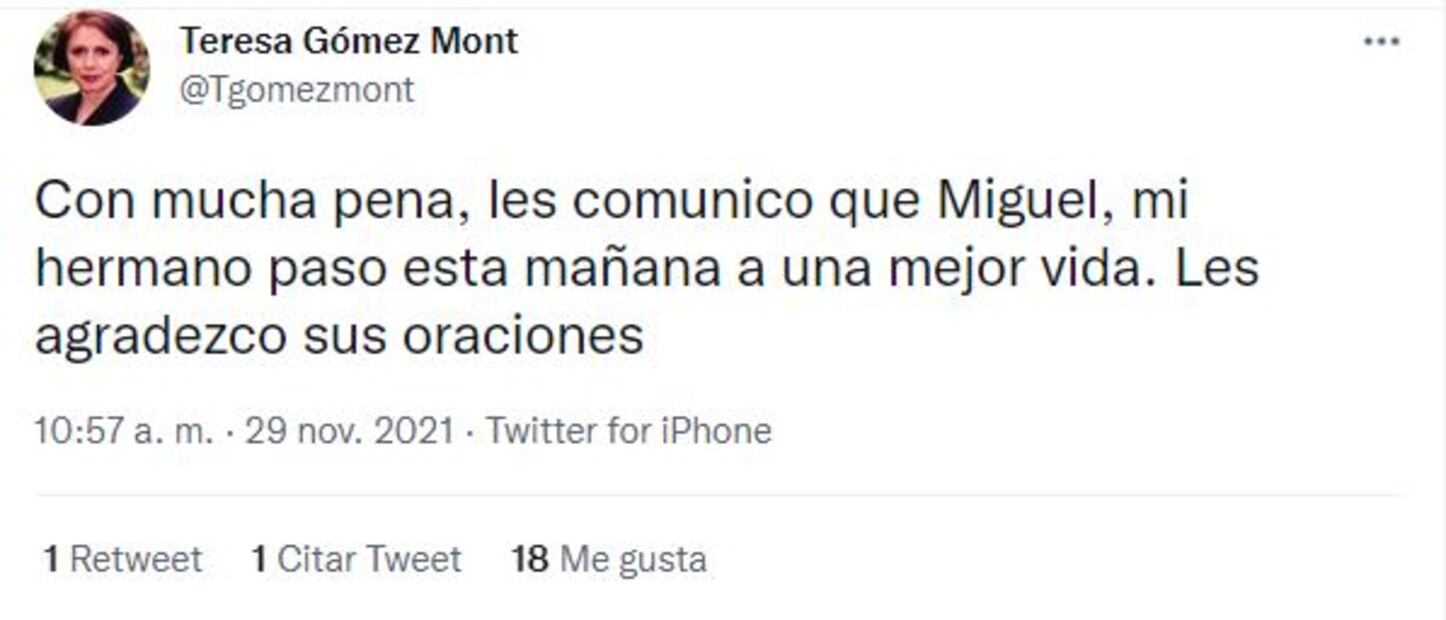 Muere Miguel Gómez Mont Urueta, tío de Inés Gómez Mont